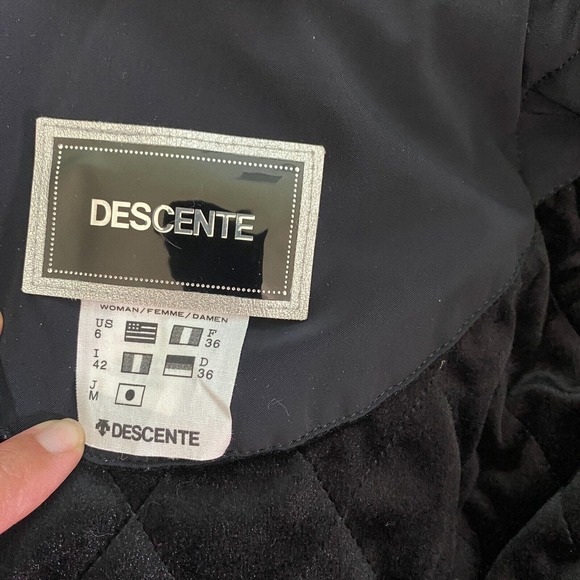 Descente Full Zip Jacket Women's 6 Black Titan Thermo Ion Bodies Hooded Outdoor - Picture 6 of 10